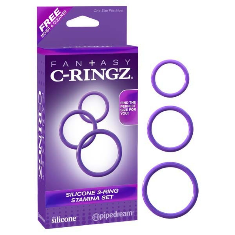 Fantasy C-Ringz Silicone 3-Ring Stamina Set - Purple